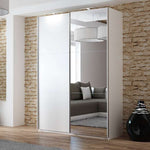 VIGO 150cm Sliding Door Wardrobe White+Mirror