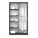 VIGO 120cm Sliding Door Wardrobe Graphite+Mirror