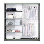 VIGO 200cm Sliding Door Wardrobe Graphite + Mirror