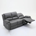 Gray reclining sofa on a white background