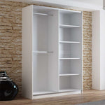 VIGO 150cm Sliding Door Wardrobe White+Mirror