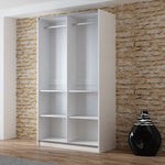 VIGO 120cm Sliding Door Wardrobe White+Mirror