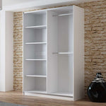 VIGO 150cm Sliding Door Wardrobe White+Mirror