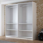 VIGO 200cm Sliding Door Wardrobe White + Mirror