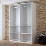 VIGO 150cm Sliding Door Wardrobe White+Mirror