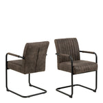 Adele Dining Chair in Grey Fabric Set of 2