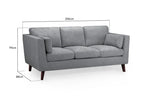Aida Sofa Grey 3 Seater - 206 CM