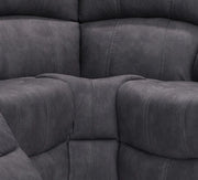 Alaska Suede Fabric Manuel Recliner Corner Sofa - Charcoal