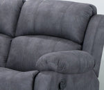 Alaska Suede Fabric Manuel Recliner Corner Sofa - Charcoal