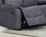 Alaska Suede Fabric Manuel Recliner Corner Sofa - Charcoal