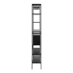 Angus Bookcase with 1 Sliding Door & 5 Shelves in Black