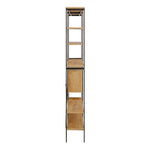 Angus Bookcase with 1 Sliding Door & 5 Shelves in Oak & Black