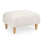 Beige ottoman with wooden legs