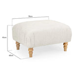 Beige ottoman with wooden legs