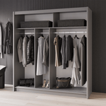 Beam 203cm Sliding Door Wardrobe Graphite+Mirror