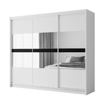 Beam 250cm Sliding Door Wardrobe White+Mirror