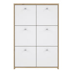 Best Chest Storage Cabinet with 6 Doors in Artisan Oak/White