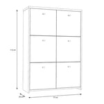 Best Chest Storage Cabinet with 6 Doors in Artisan Oak/White