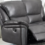 Boston Leather Aire Manuel Recliner Sofa Suite - Grey 3+2 Set