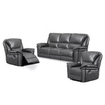 Boston Leather Aire Manuel Recliner Sofa Suite - Grey 3+1+1 Set