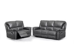Boston Leather Aire Manuel Recliner Sofa Suite - Grey 3+2 Set