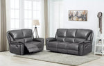 Boston Leather Aire Manuel Recliner Sofa Suite - Grey 3+2 Set