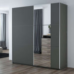 Calder 200cm Sliding Door Wardrobe Graphite with Mirror