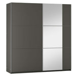 Calder 150cm Sliding Door Wardrobe Graphite with Mirror