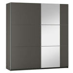 Calder 150cm Sliding Door Wardrobe Graphite with Mirror
