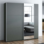 Calder 150cm Sliding Door Wardrobe Graphite with Mirror