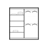 Calder 200cm Sliding Door Wardrobe Graphite with Mirror