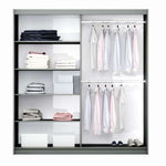 Calder 200cm Sliding Door Wardrobe Graphite with Mirror