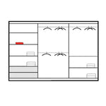 Calder 250cm Sliding Door Wardrobe Graphite with Mirror