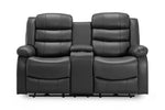 California Leather Electric Recliner Sofa - Black 2 Seater - 170 CM
