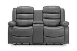 California Leather Electric Recliner Sofa - Grey 2 Seater - 170 CM