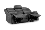 California Leather Electric Recliner Sofa - Grey 3 Seater - 189 CM