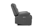 California Leather Electric Recliner Sofa - Grey 3 Seater - 189 CM