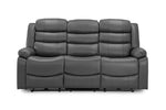 California Leather Electric Recliner Sofa - Grey 3 Seater - 189 CM