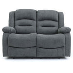 Chicago Electric Fabric Recliner Sofa - Graphite 2 Seater - 136 CM