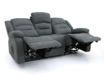 Chicago Electric Fabric Recliner Sofa - Graphite 3 Seater - 192 CM