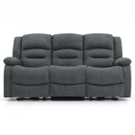 Chicago Electric Fabric Recliner Sofa - Graphite 3 Seater - 192 CM