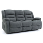 Chicago Electric Fabric Recliner Sofa - Graphite 3 Seater - 192 CM