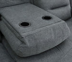 Chicago Electric Fabric Recliner Sofa - Graphite 3 Seater - 192 CM