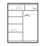 Clyde 150cm White Strips on White Sliding Door Wardrobe