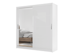 Clyde 203cm White Strips on White Sliding Door Wardrobe