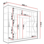 Dart III 250cm Sliding Door Wardrobe Black