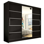 Dart VI 250cm Sliding Door Wardrobe Black