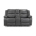 Gray leather reclining sofa