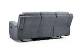 Grayson Manual Recliner Sofa - Grey 3 Seater