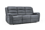 Grayson Manual Recliner Sofa - Grey 3 Seater
